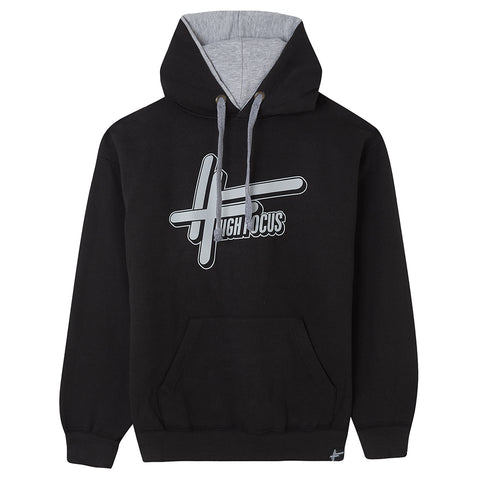 High Focus - Logo Hoodie // Black / Grey