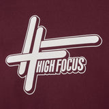 High Focus - Logo Hoodie // Burgundy / Ecru