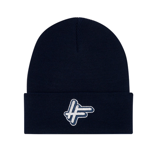 High Focus - Deluxe Logo Beanie // Navy - Organic Cotton