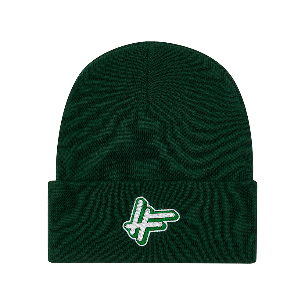 High Focus - Deluxe Logo Beanie // Bottle Green - Organic Cotton