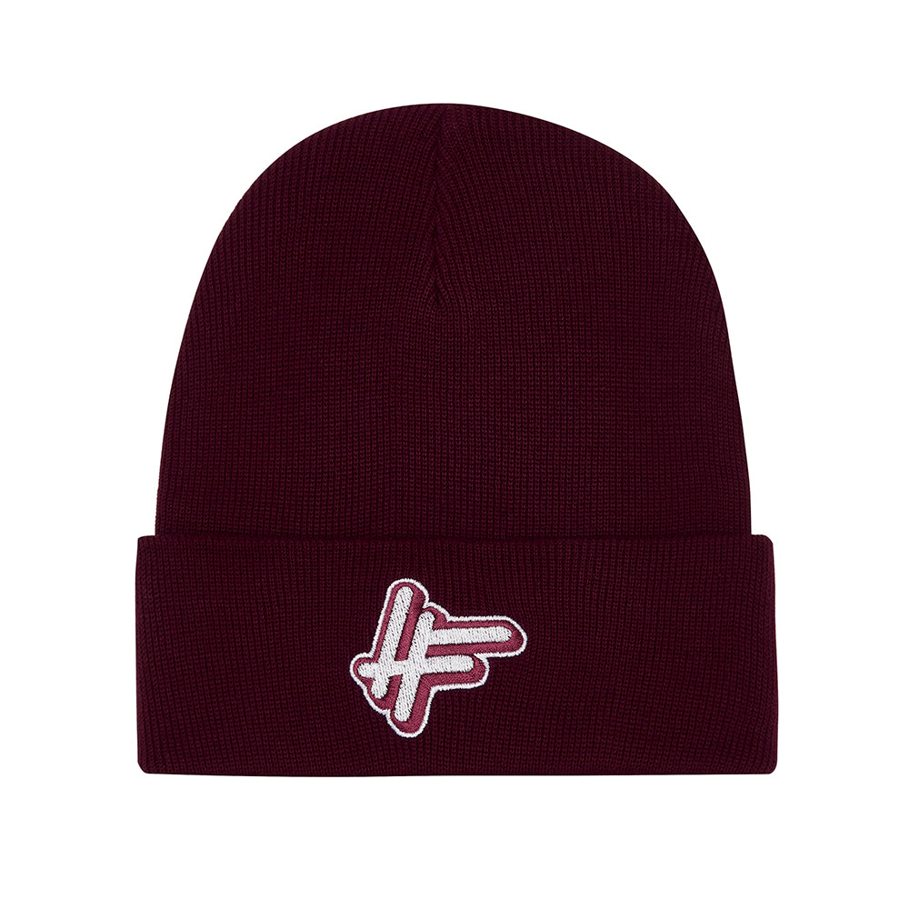 High Focus Deluxe Logo Beanie // Burgundy - Organic Cotton