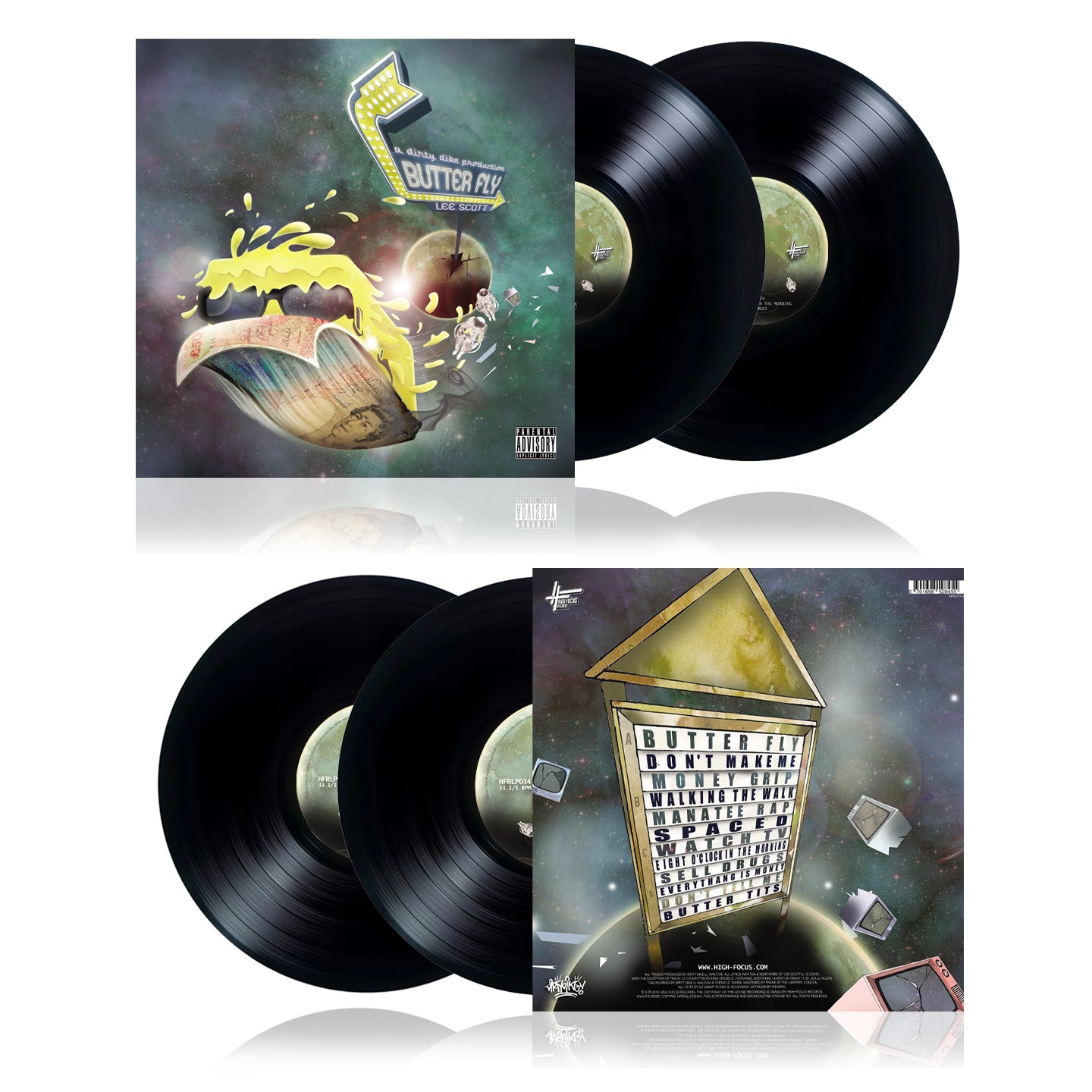 Lee Scott - Butter Fly (Prod. Dirty Dike) (FIRST PRESSING - SUPER LIMITED EDITION 2 x 12" BLACK VINYL)