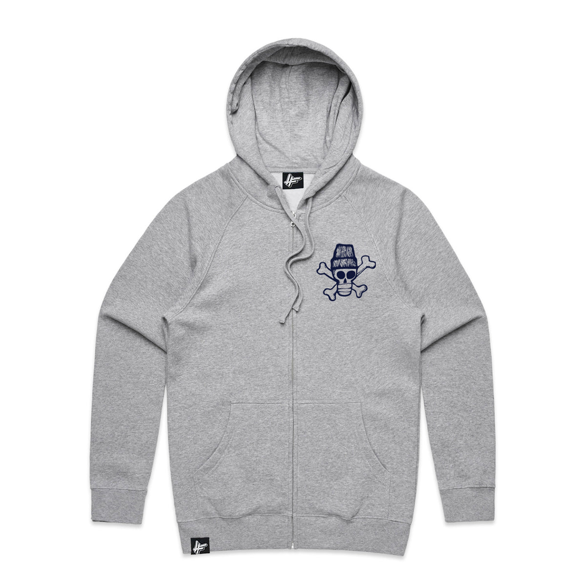 Ramson Badbonez & Illinformed 'Crystal Skull' Zip Up Hoodie (Grey) [PRE-ORDER]