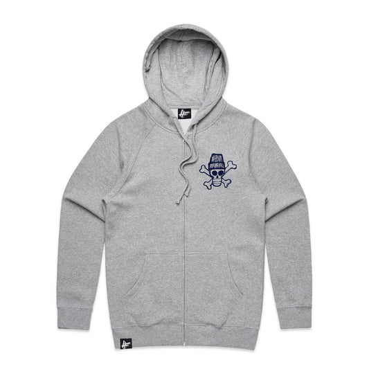 Ramson Badbonez & Illinformed 'Crystal Skull' Zip Up Hoodie (Grey) [PRE-ORDER]
