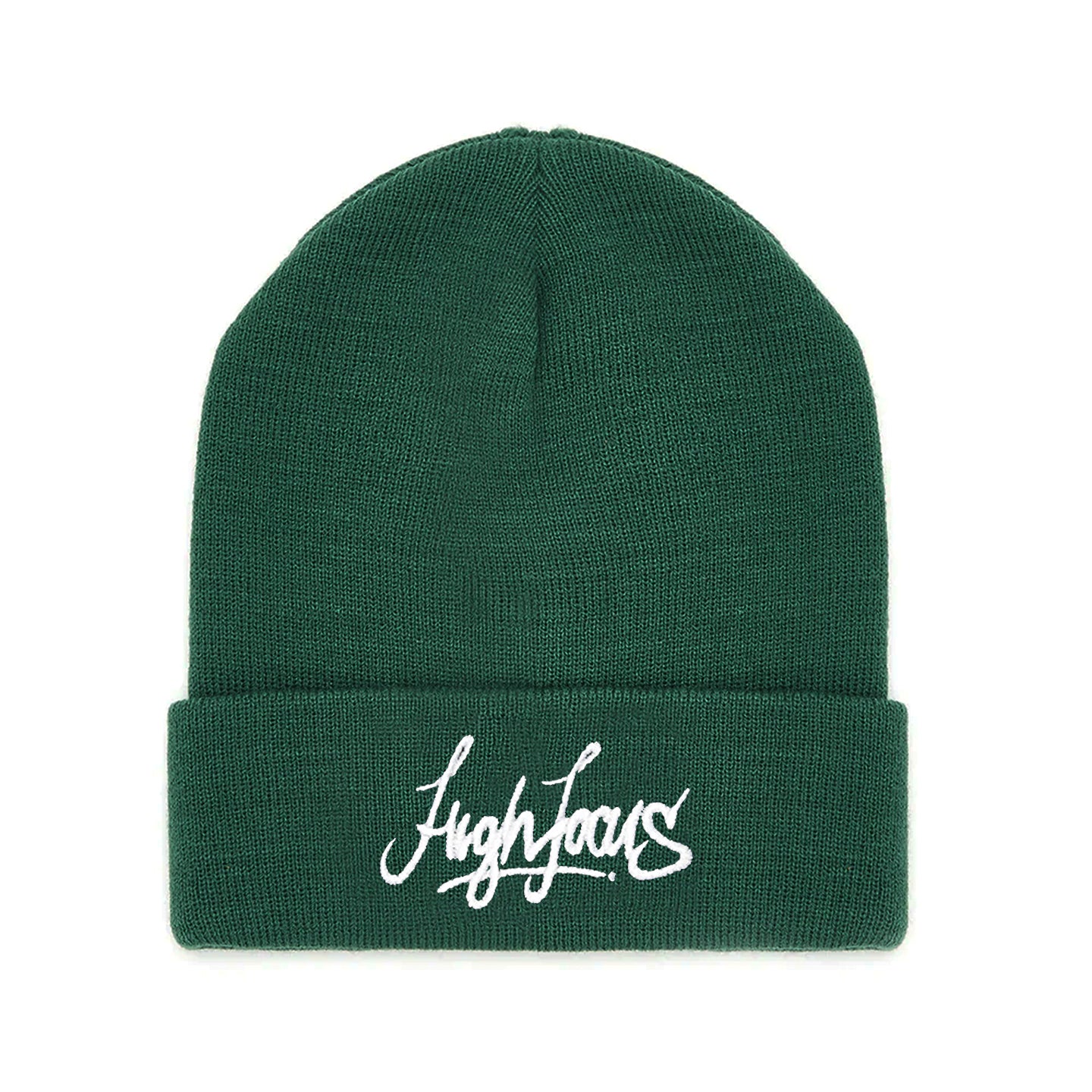 High Focus Deluxe Script Beanie // Bottle Green - Organic Cotton