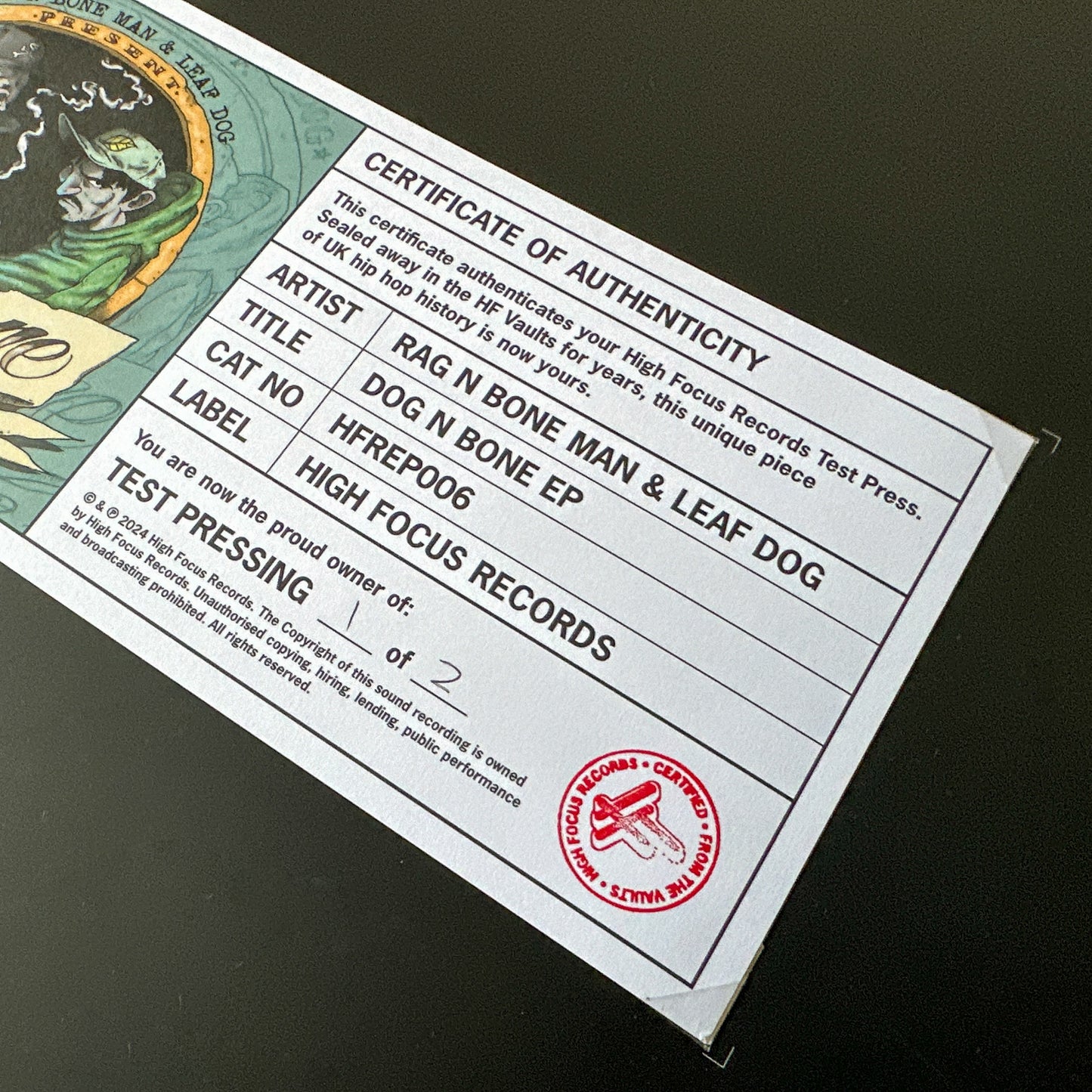 Rag'n'Bone Man & Leaf Dog 'Dog N’ Bone EP' TEST PRESS (1 of 2)