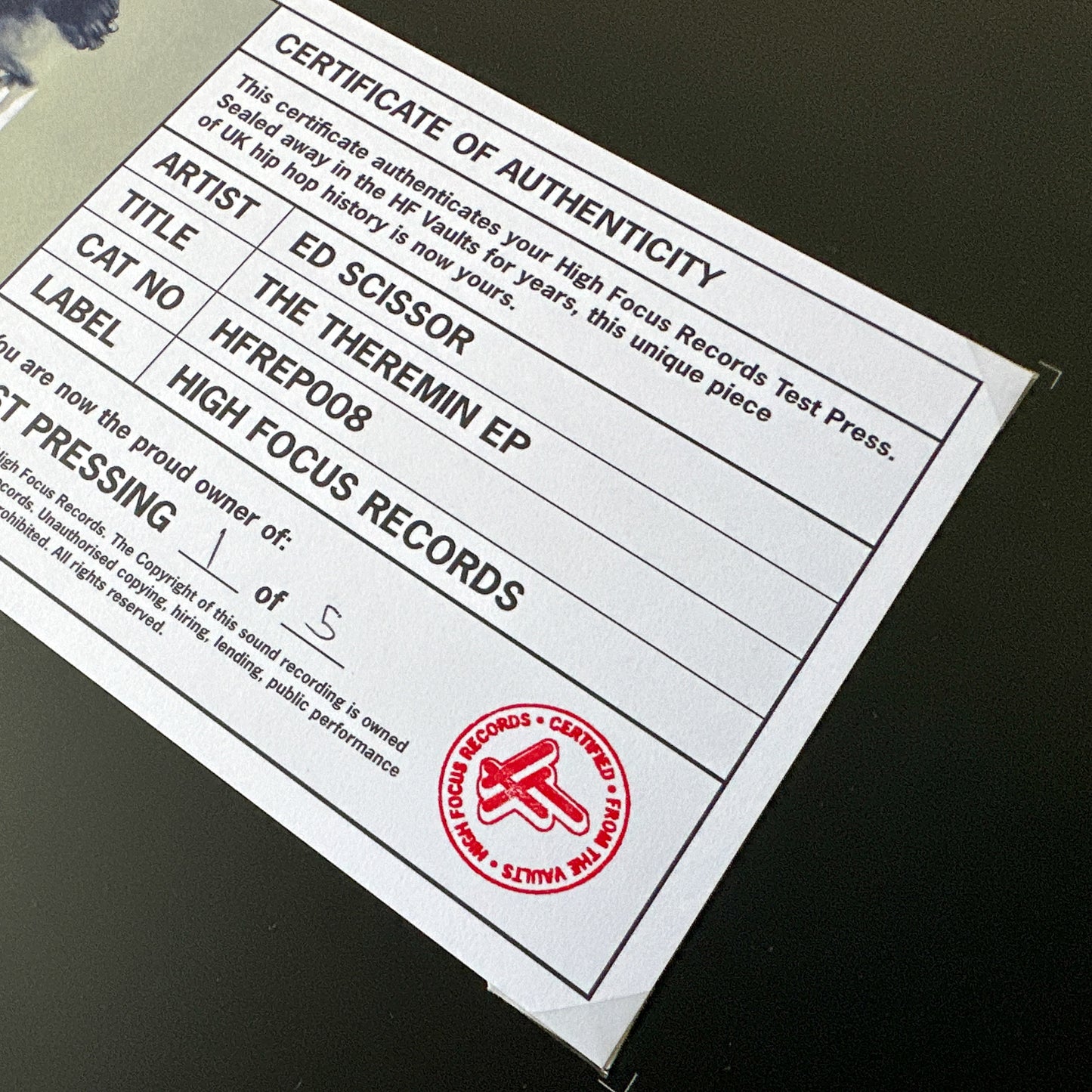 Ed Scissor 'The Theremin EP' TEST PRESS