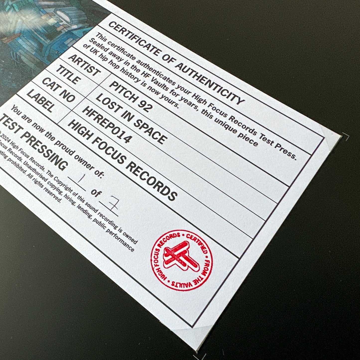 Pitch 92 'Lost In Space' TEST PRESS (1 of 7)