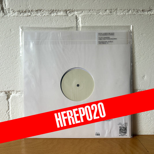 Verbz & Mr Slipz 'Where It Started' TEST PRESS (1 of 5)