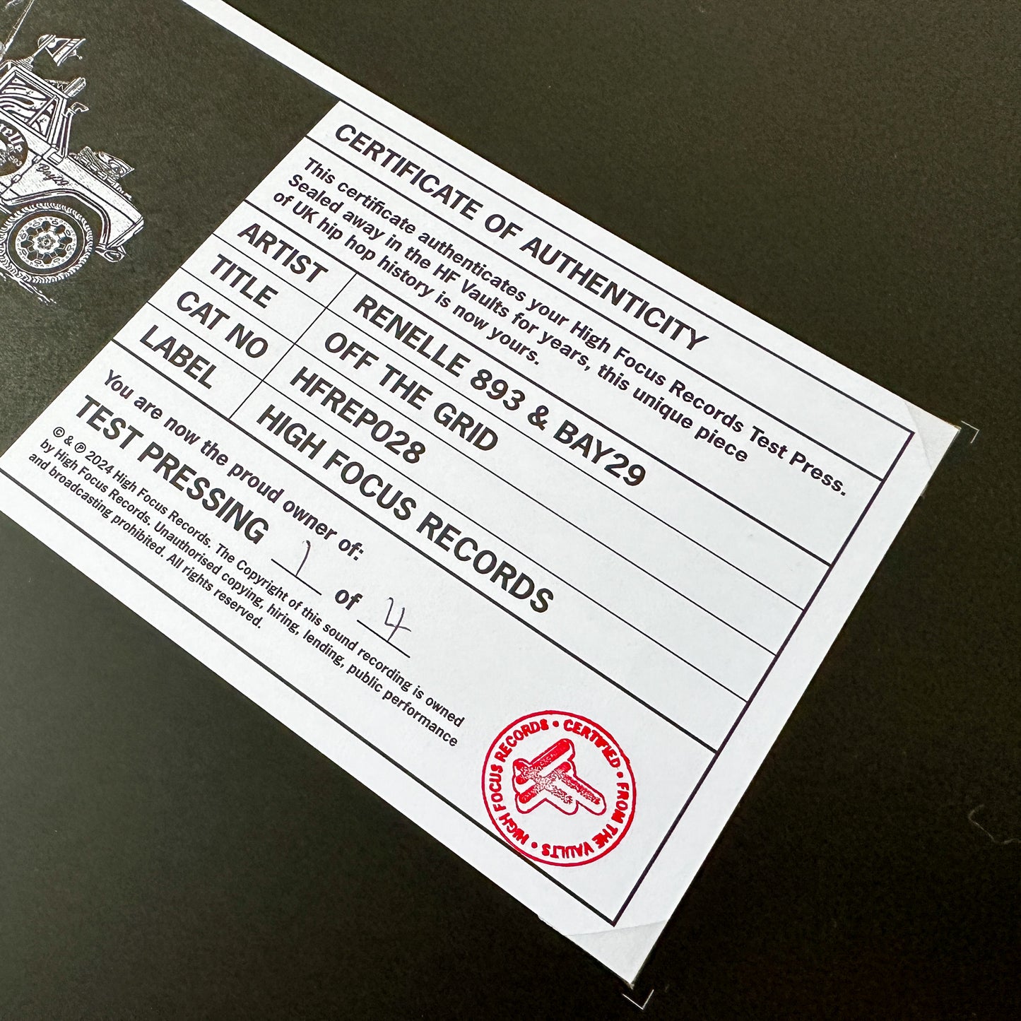 Renelle 893 & Bay29 'Off The Grid' TEST PRESS