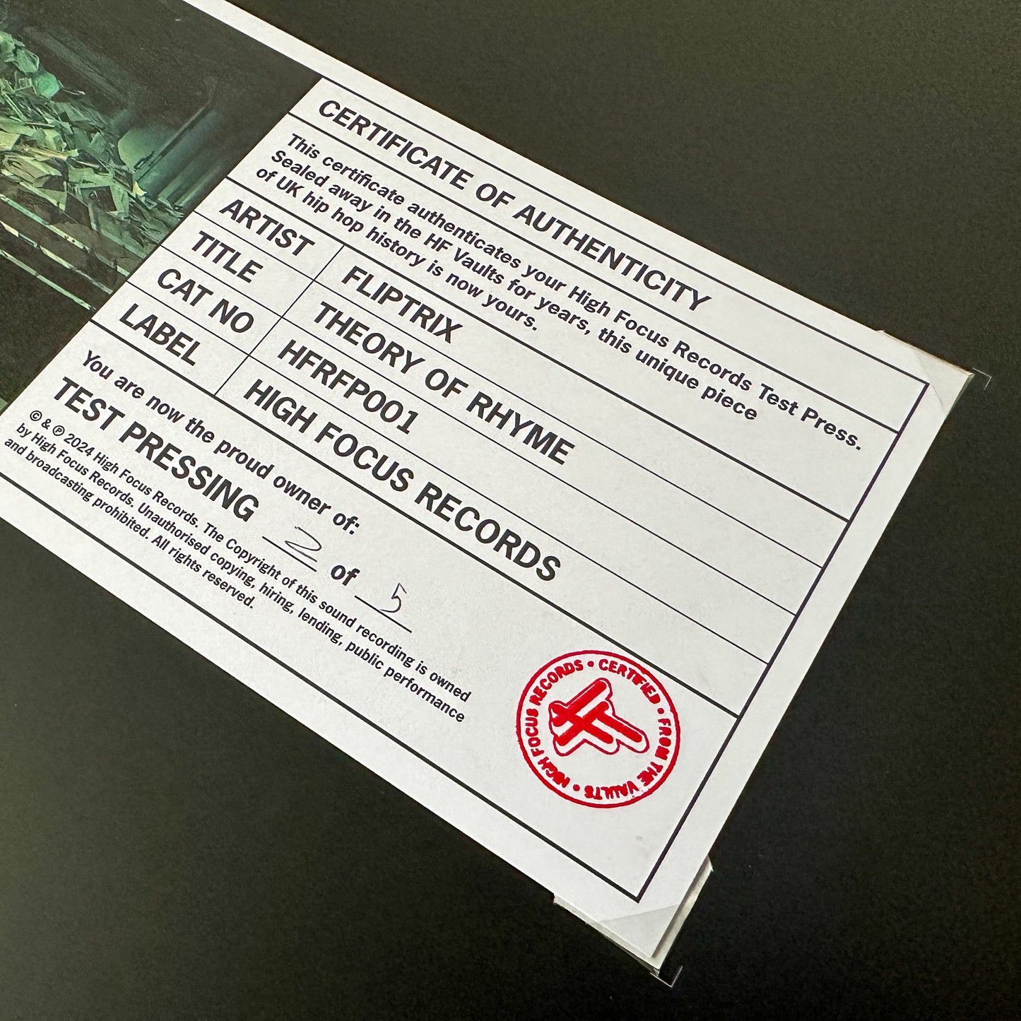 Fliptrix ‘Theory Of Rhyme’ TEST PRESS (1 of 5)