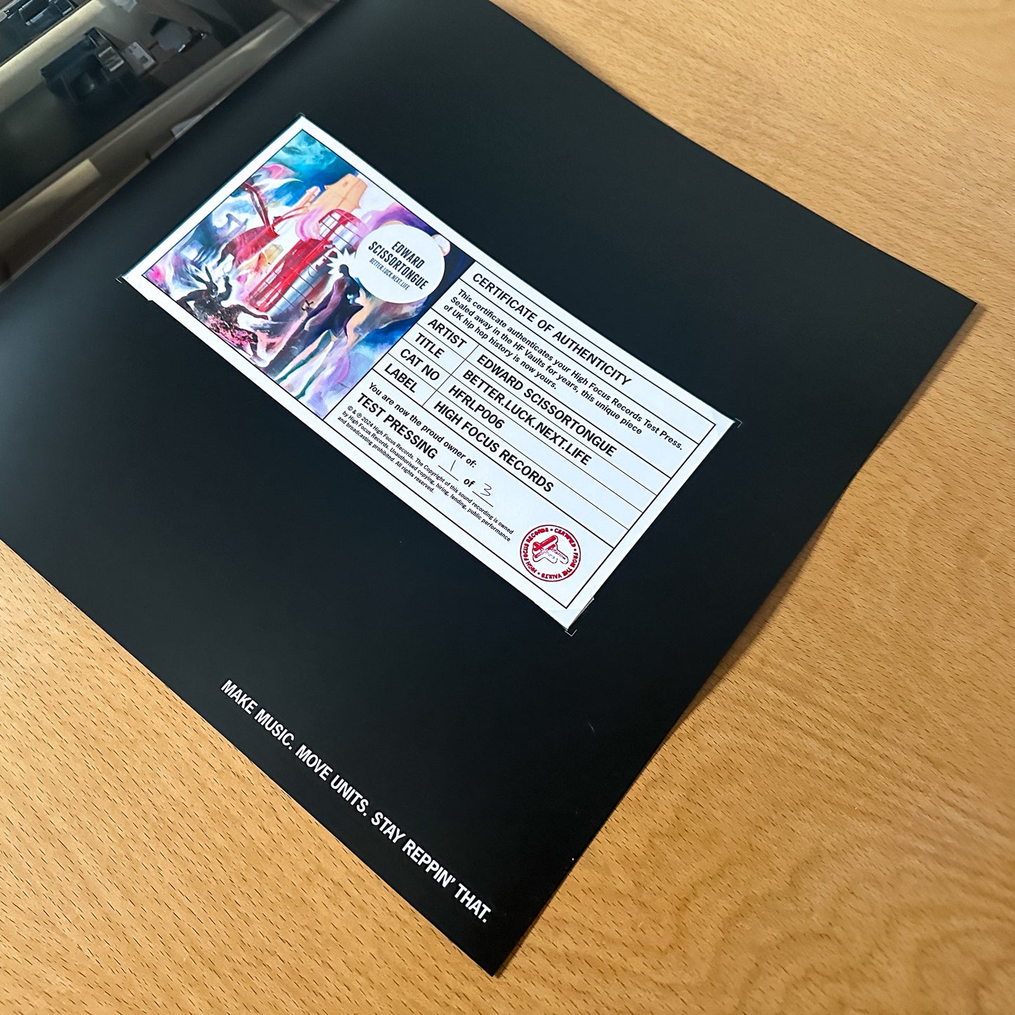 Ed Scissor 'BETTER.LUCK.NEXT.LIFE' TEST PRESS (1 of 3)