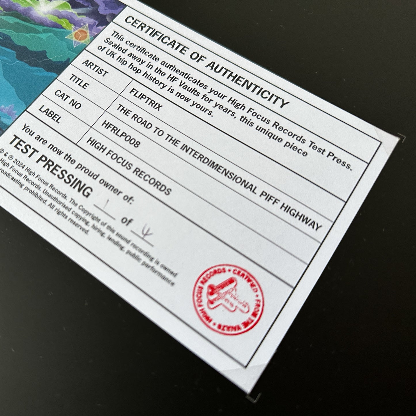 Fliptrix 'The Road To The Interdimensional Piff Highway' TEST PRESS