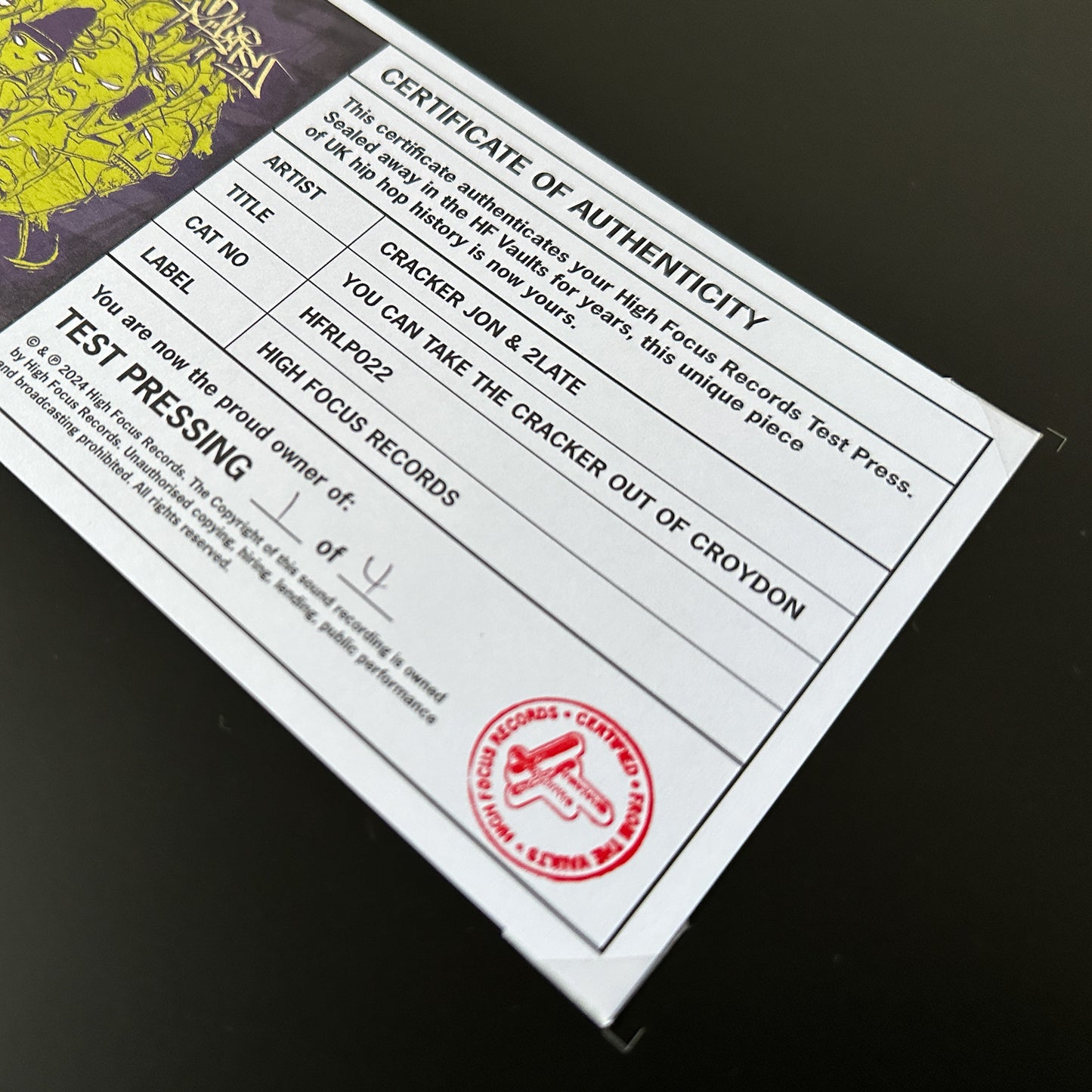 Cracker Jon & 2Late 'You Can Take The Cracker Out Of Croydon' TEST PRESS (1 of 4)