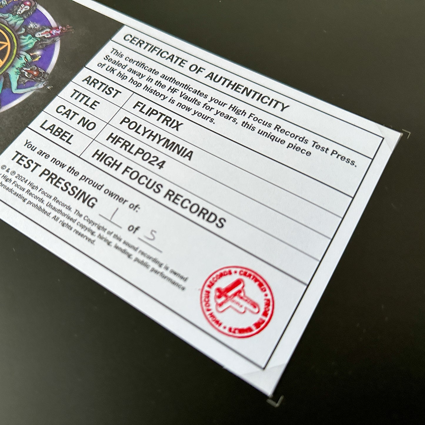 Fliptrix 'Polyhymnia' TEST PRESS (1 of 5)