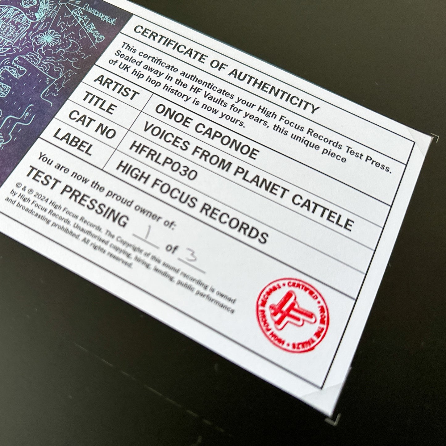 Onoe Caponoe 'Voices From Planet Cattele' TEST PRESS (1 of 3)