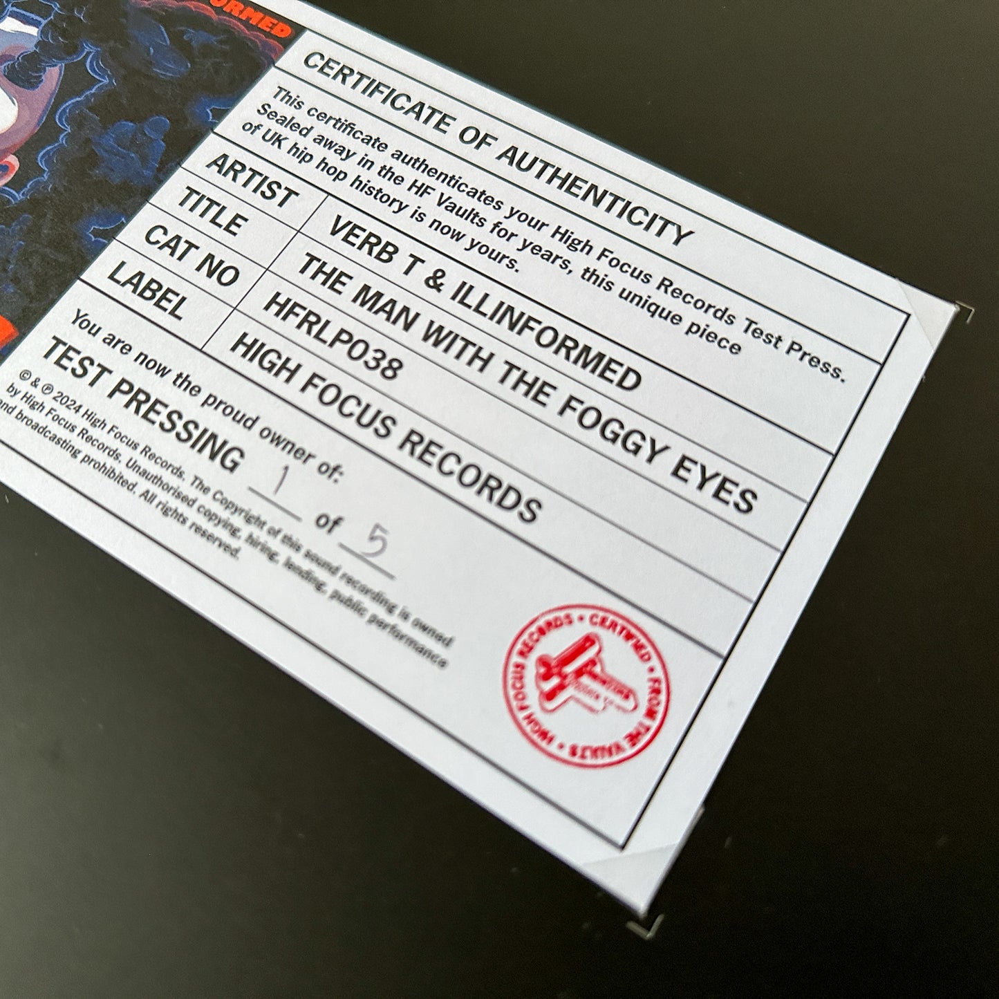 Verb T & Illinformed 'The Man With The Foggy Eyes' TEST PRESS (1 of 4)