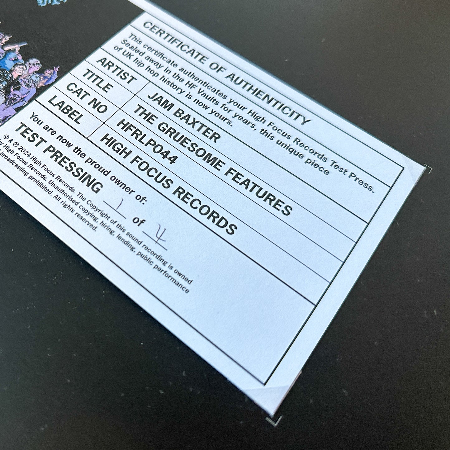 Jam Baxter 'The Gruesome Features' TEST PRESS (1 of 4)