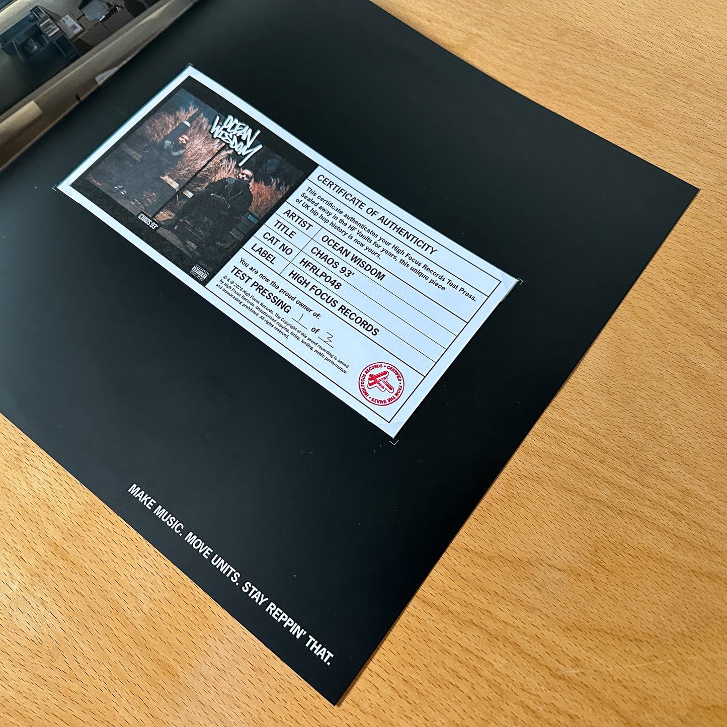 Ocean Wisdom 'Chaos 93’' TEST PRESS (1 of 3)