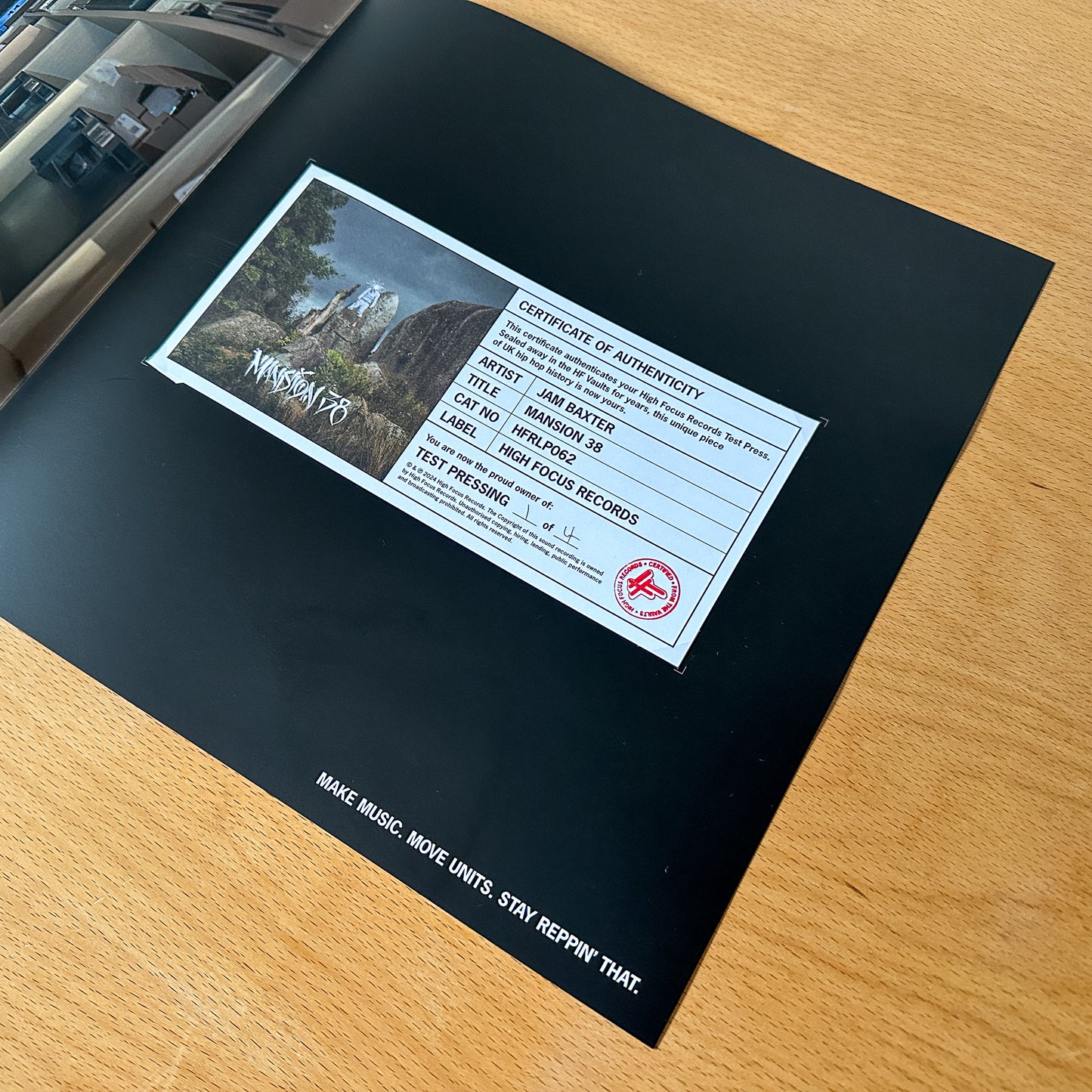 Jam Baxter 'Mansion 38' TEST PRESS (1 of 4)