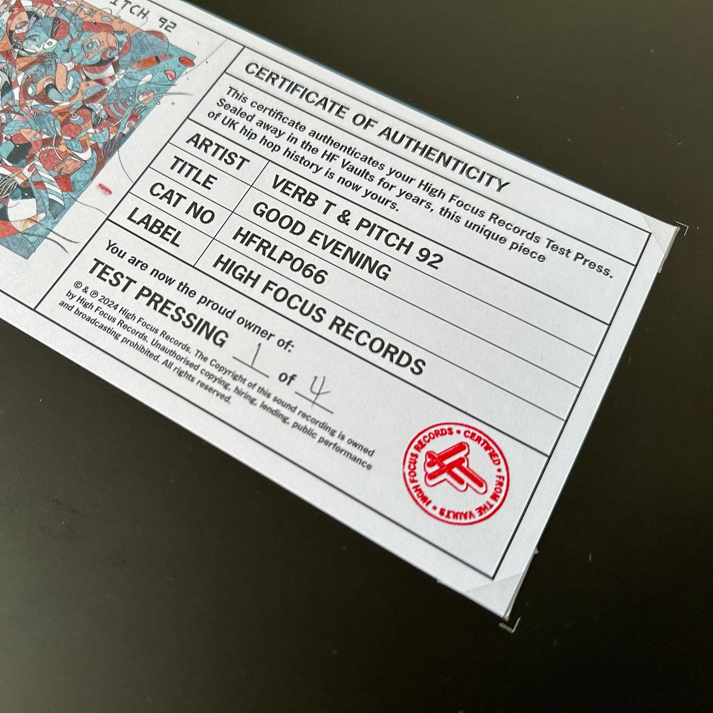 Verb T & Pitch 92 'Good Evening' TEST PRESS