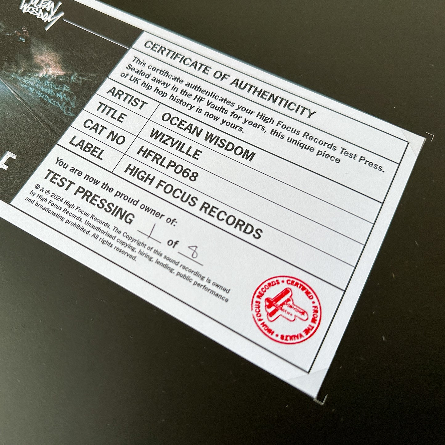 Ocean Wisdom 'Wizville' RED TEST PRESS (1 of 8)