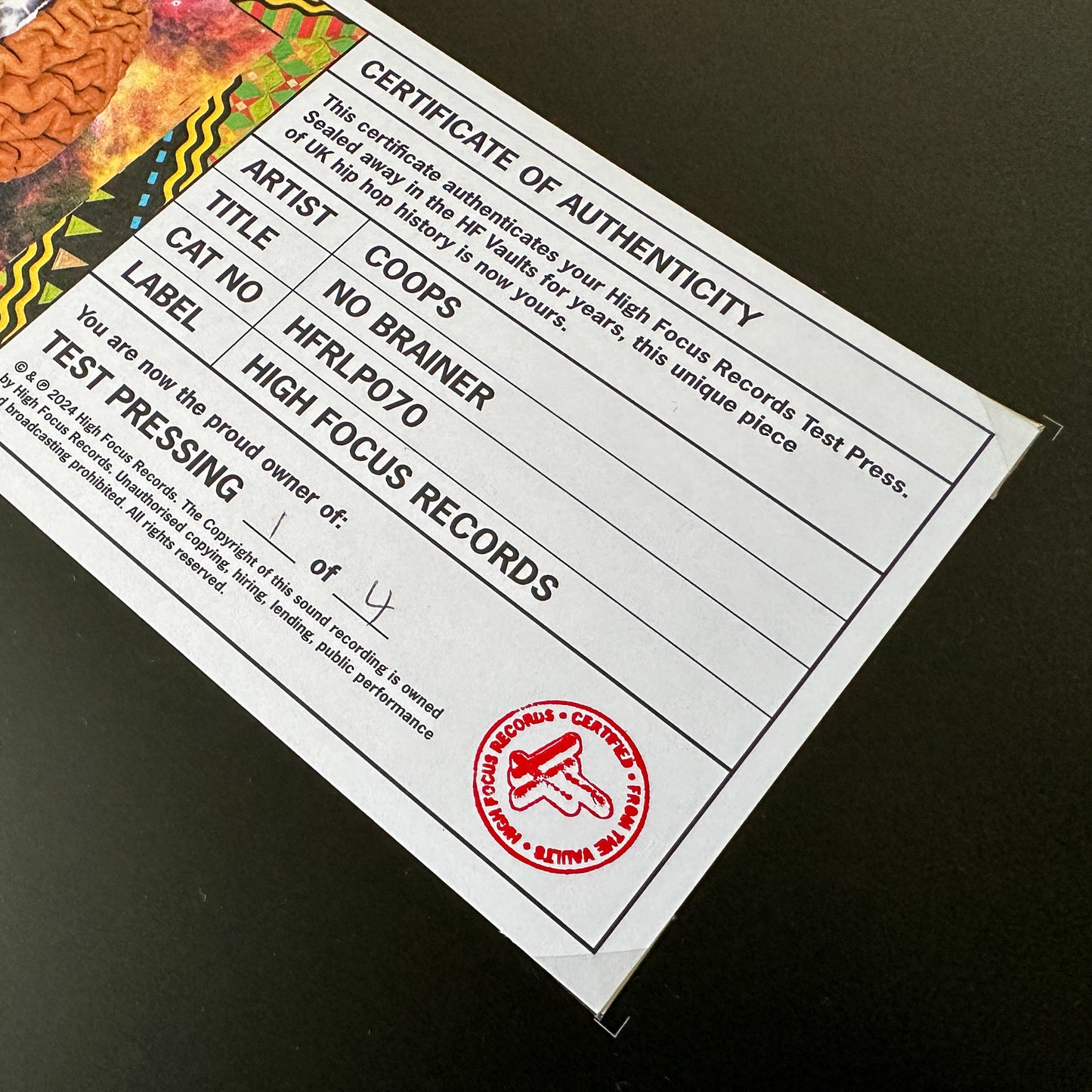 Coops 'No Brainer' TEST PRESS (1 of 4)