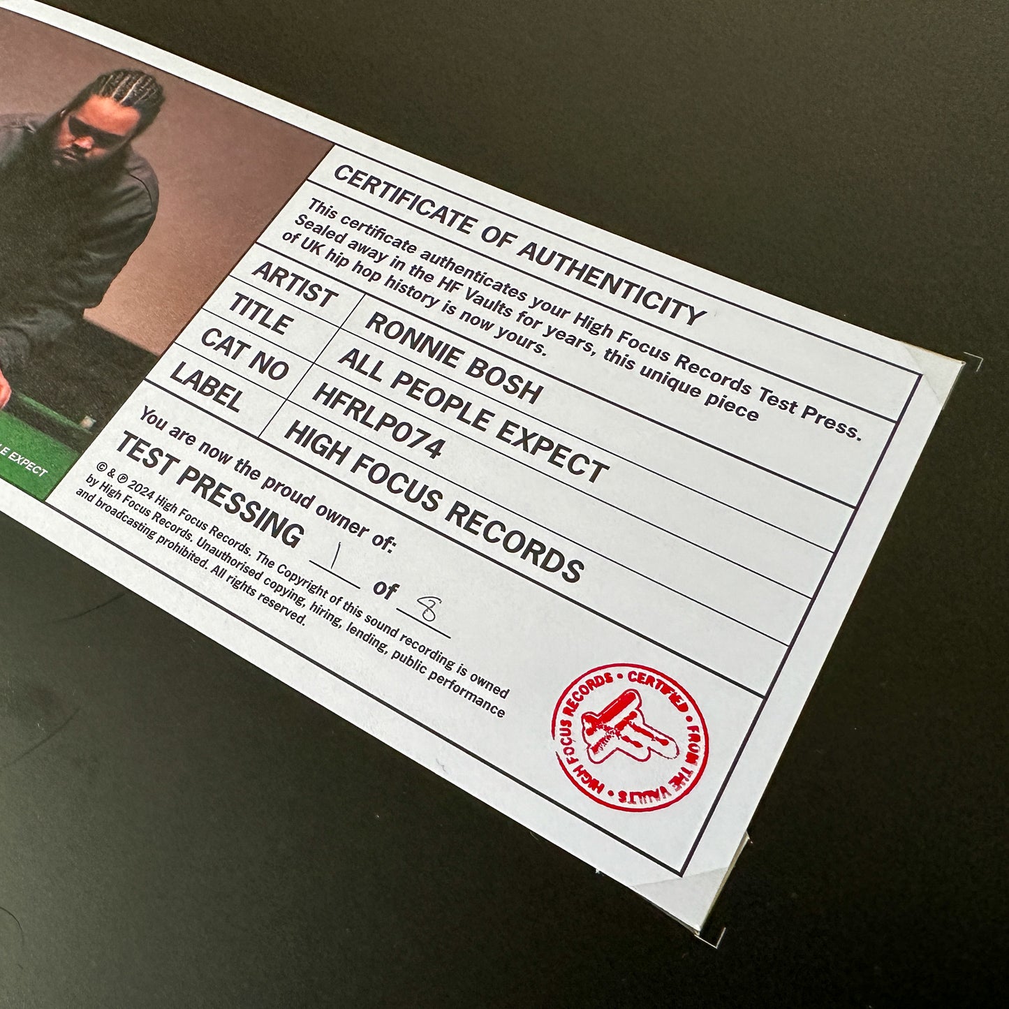 Ronnie Bosh 'All People Expect' TEST PRESS (1 of 8)