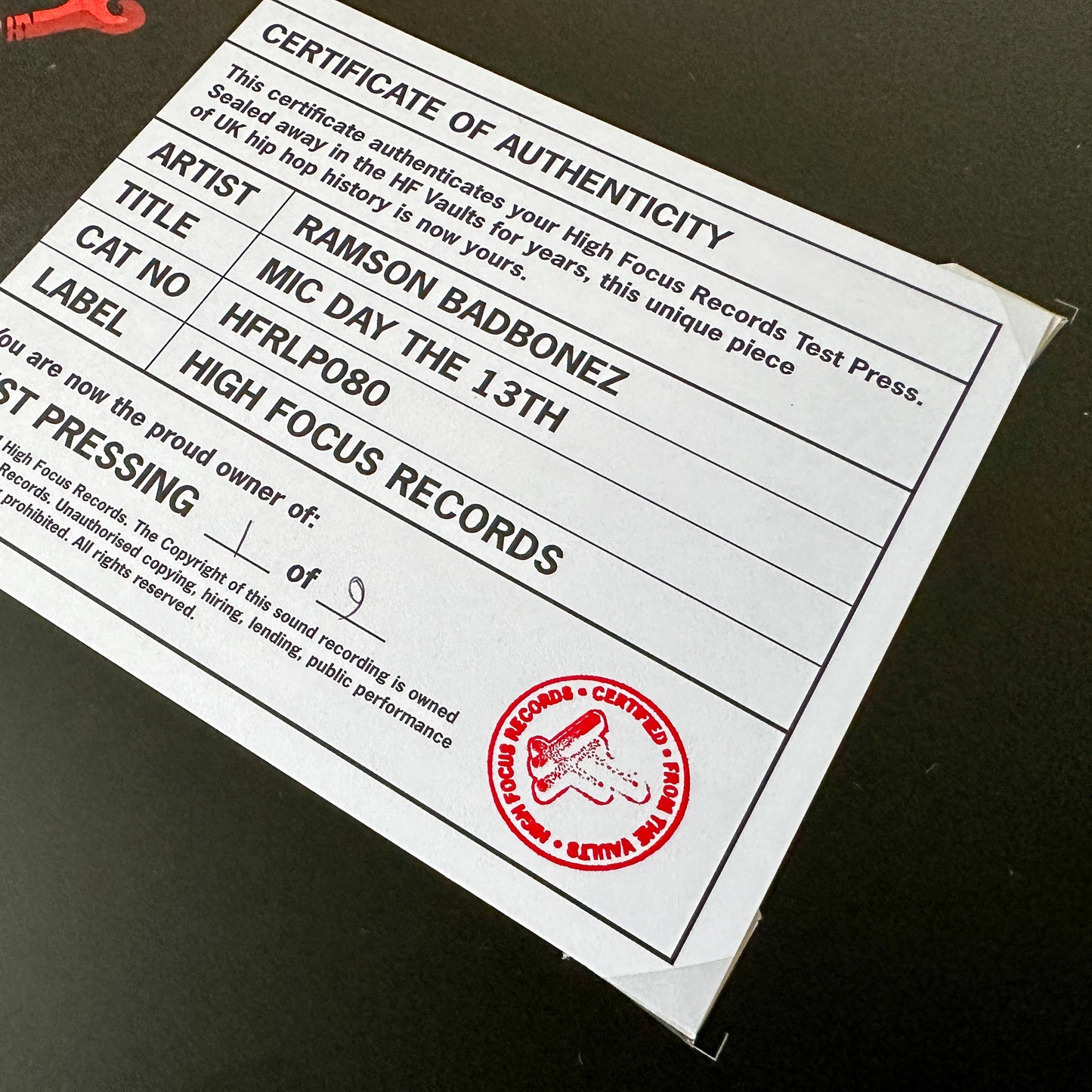 Ramson Badbonez 'Mic Day The 13th' TEST PRESS