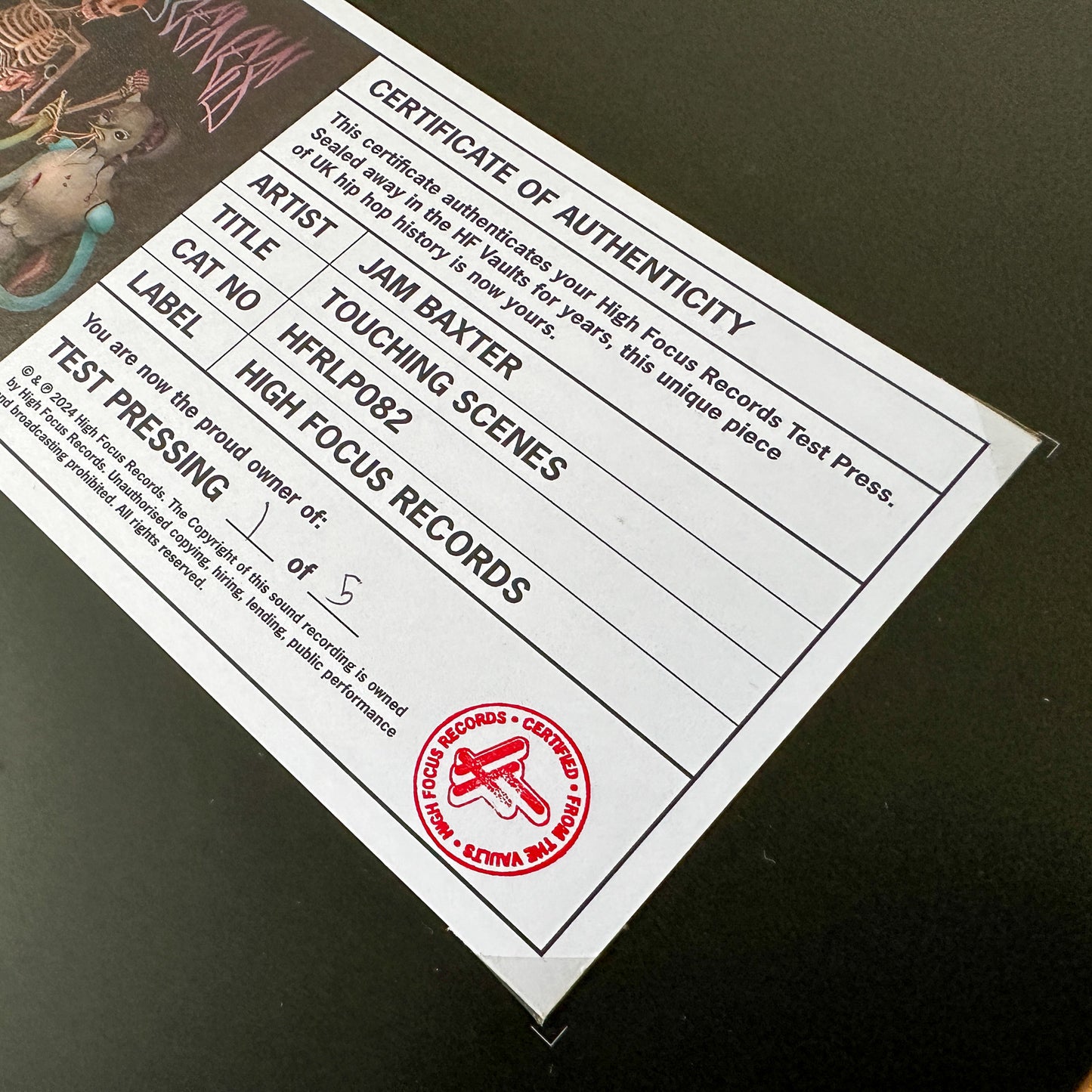 Jam Baxter 'Touching Scenes' TEST PRESS (1 of 5)