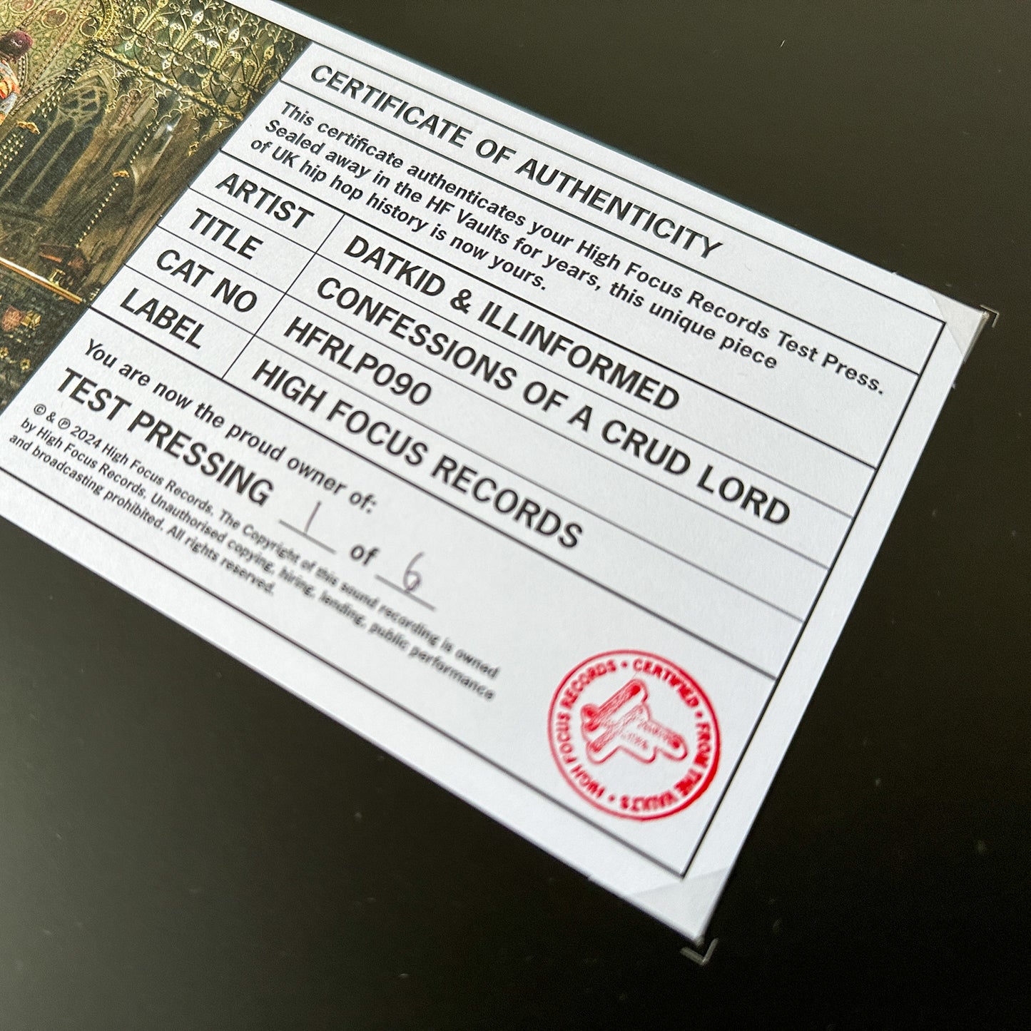 Datkid & Leaf Dog 'Confessions Of A Crud Lord' TEST PRESS (1 of 6)