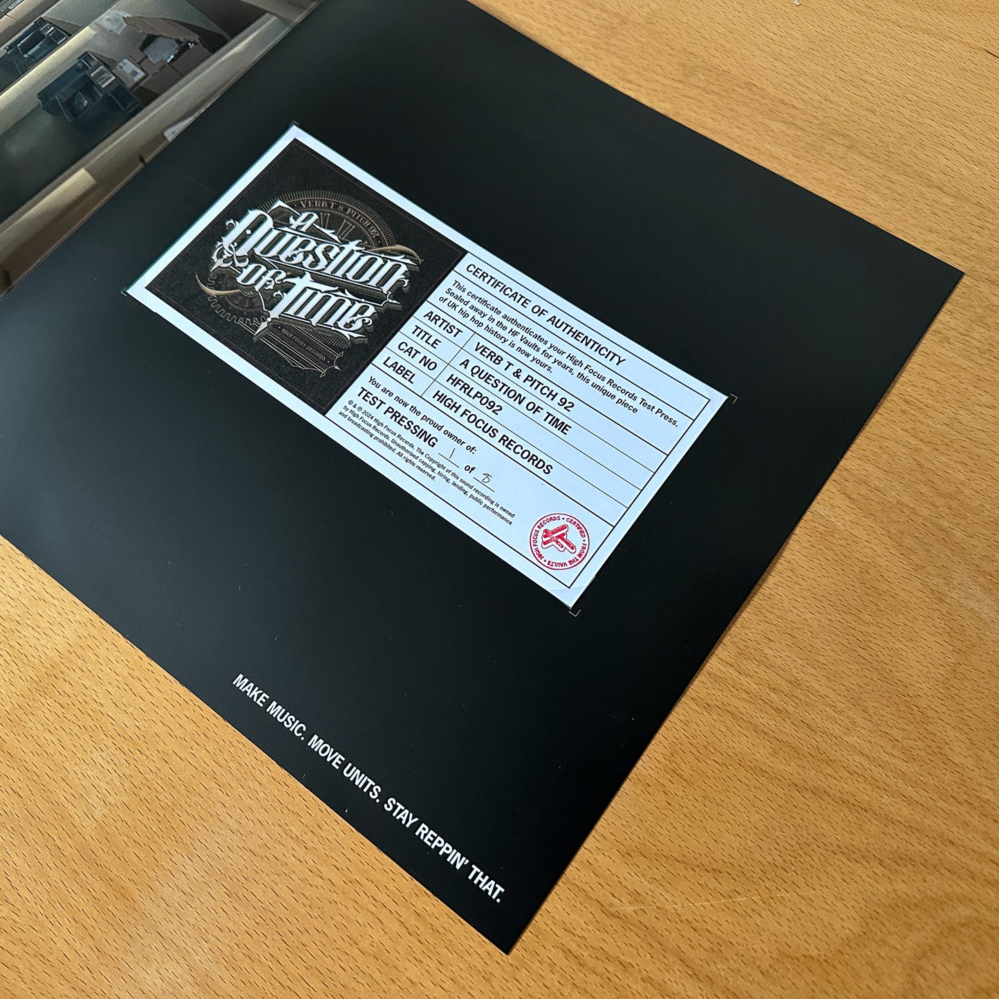Verb T & Pitch 92 'A Question Of Time' TEST PRESS