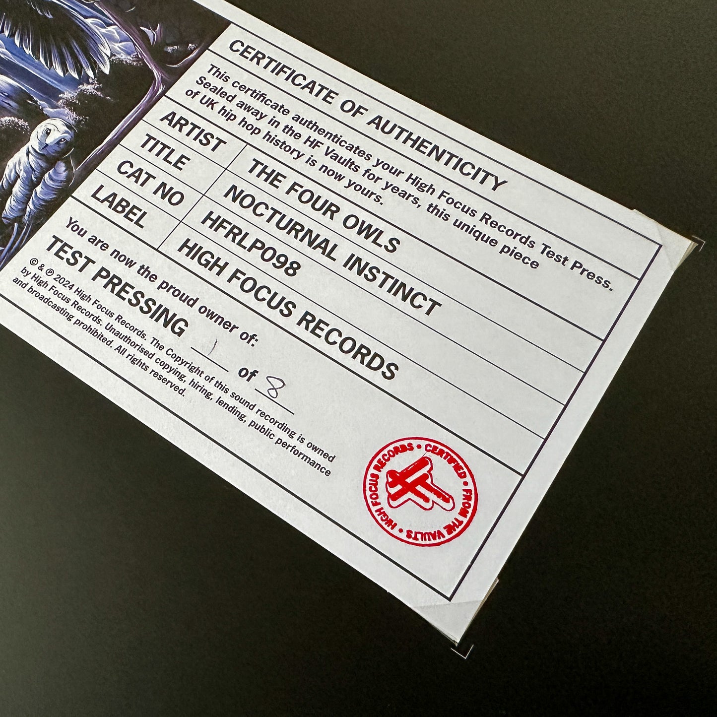 The Four Owls 'Nocturnal Instinct' TEST PRESS