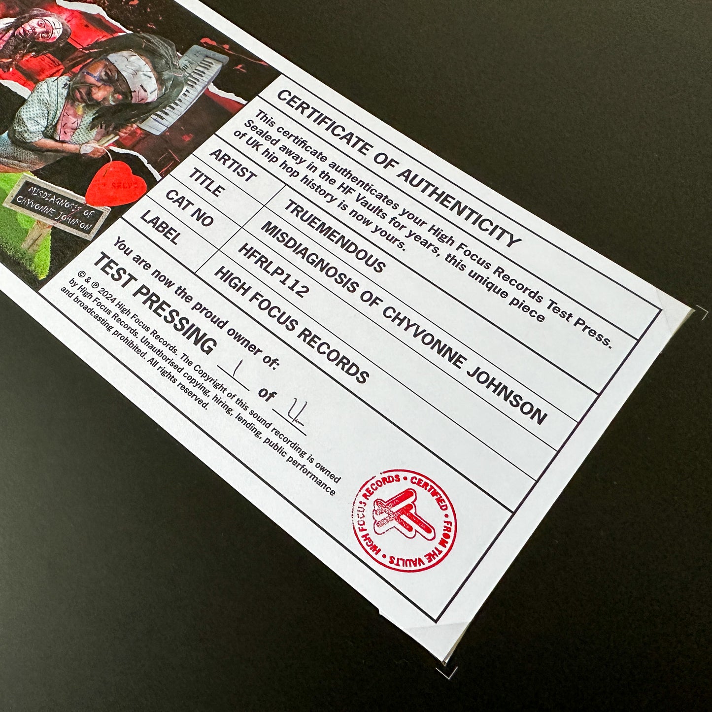 TrueMendous 'Misdiagnosis of Chyvonne Johnson' TEST PRESS (1 of 4)