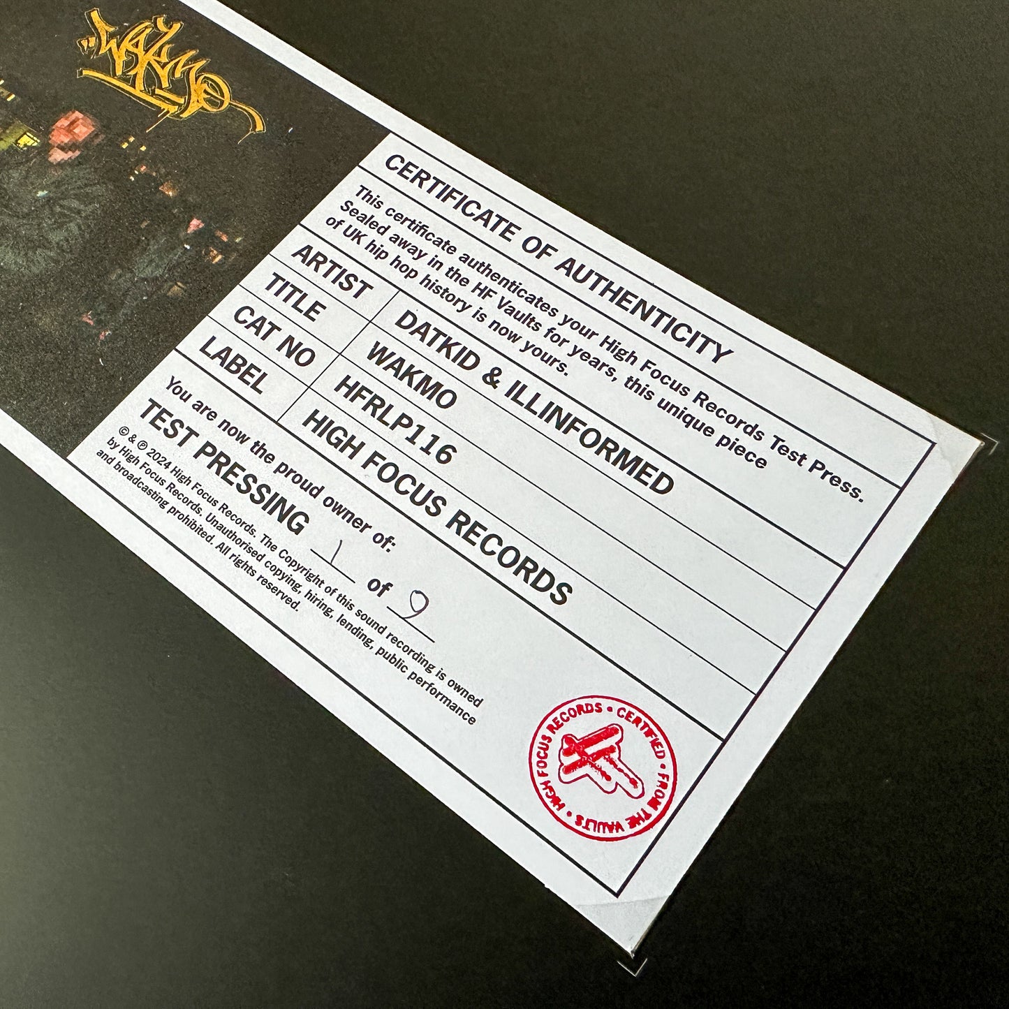 Datkid & Illinformed 'Wakmo' TEST PRESS (1 of 9)