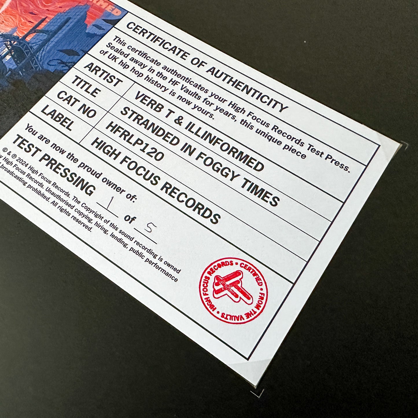 Verb T & Illinformed 'Stranded In Foggy Times' TEST PRESS