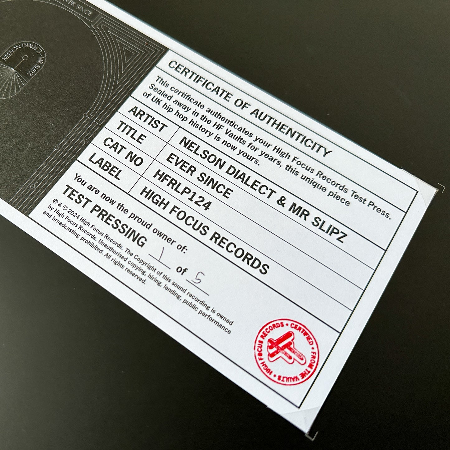 Nelson Dialect & Mr Slipz 'Ever Since' TEST PRESS (1 of 5)
