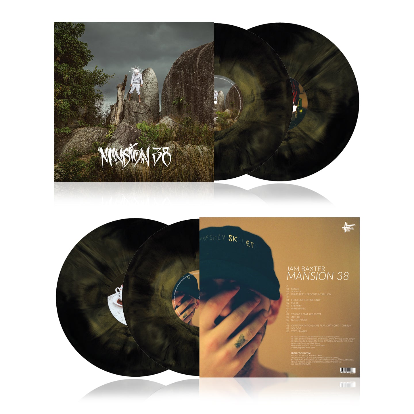 Jam Baxter - Mansion 38 (LIMITED EDITION 2x12" BLACK/SWAMP GREEN GALAXY VINYL REPRESS) w/ 8-Page Booklet
