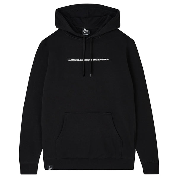 High Focus - Slogan Heavyweight Hoodie / Black