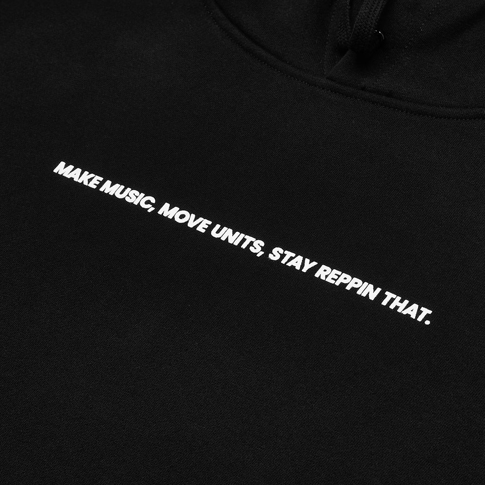 High Focus - Slogan Heavyweight Hoodie / Black