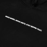 High Focus - Slogan Heavyweight Hoodie / Black