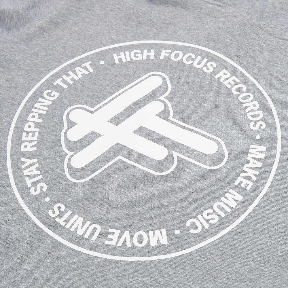High Focus - Stamp Heavyweight Hoodie / Heather Grey
