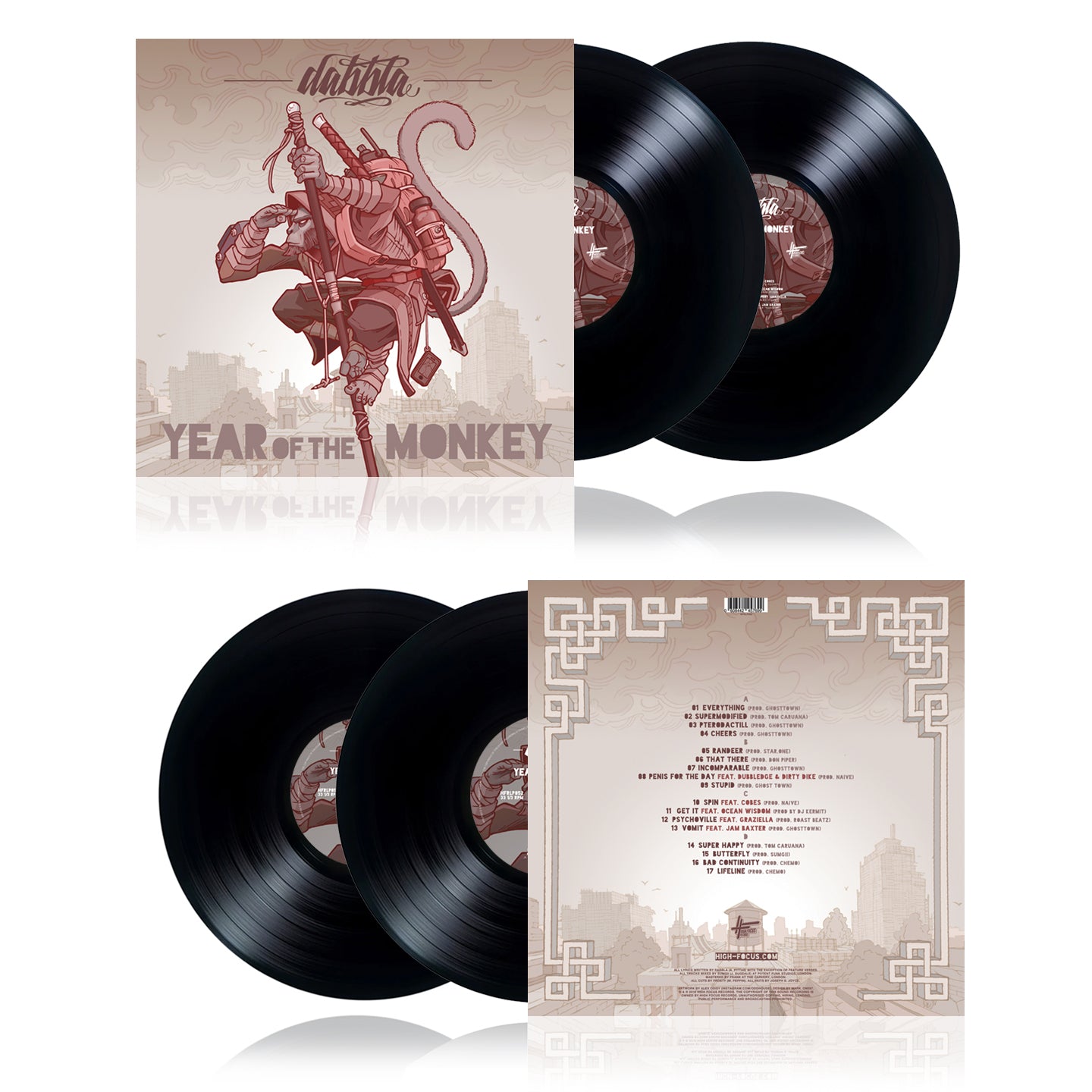 Dabbla - Year Of The Monkey (FIRST PRESSING, SUPER LIMITED EDITION 2 x 12" BLACK VINYL)