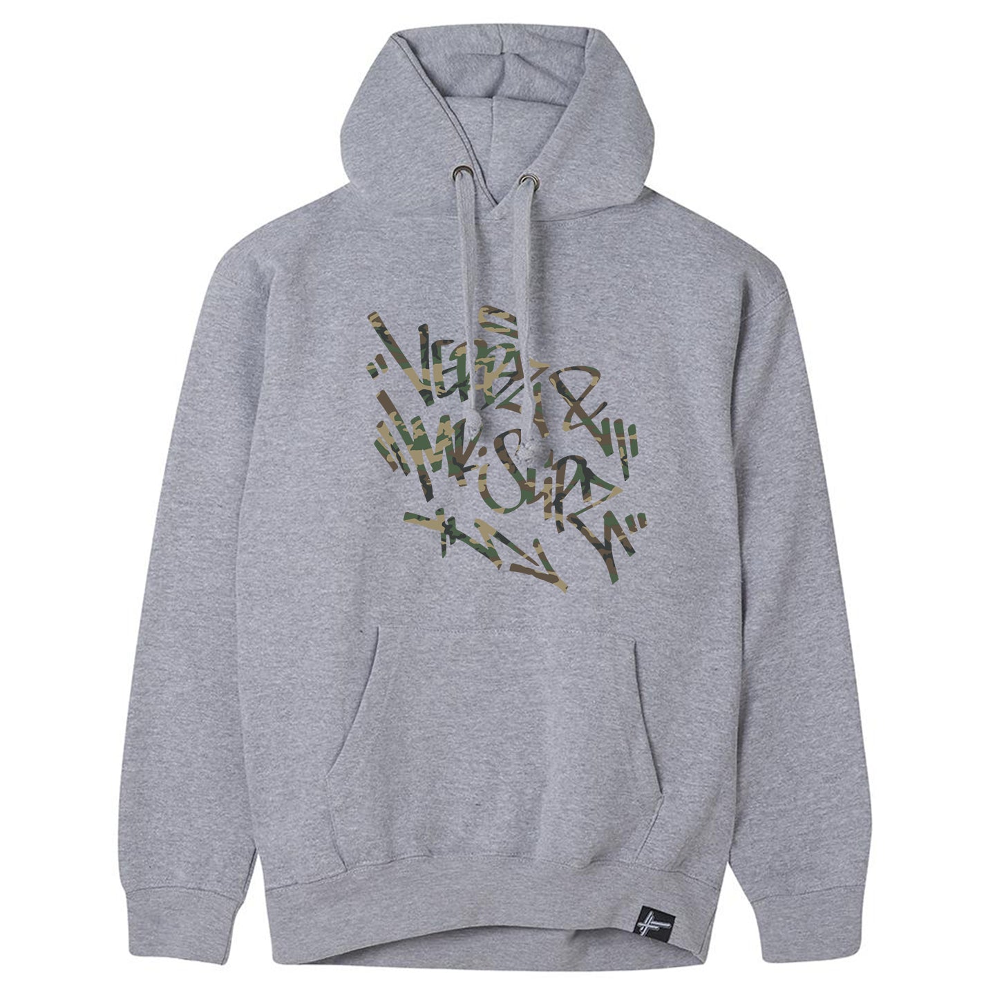 Verbz & Mr Slipz - Camo Hand Style Hoodie // Grey