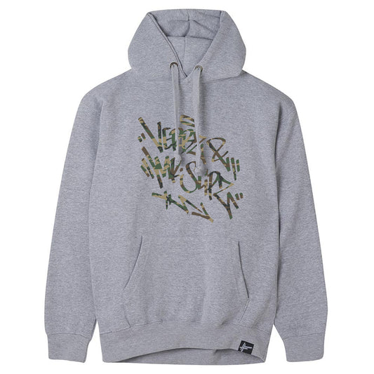 Verbz & Mr Slipz - Camo Hand Style Hoodie // Grey