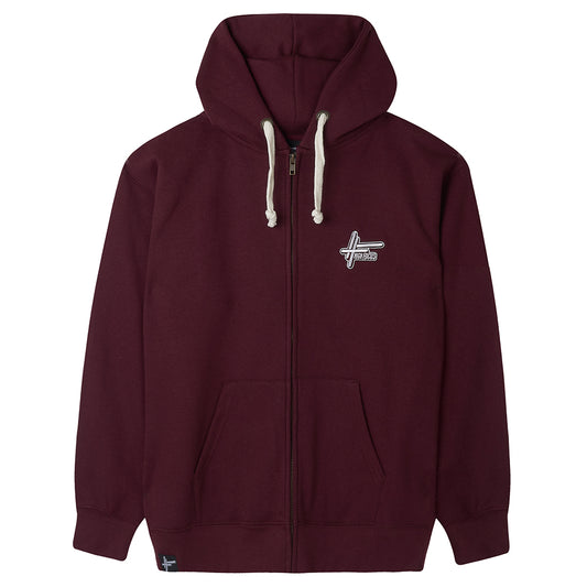 High Focus - Burgundy Zipper Hoodie