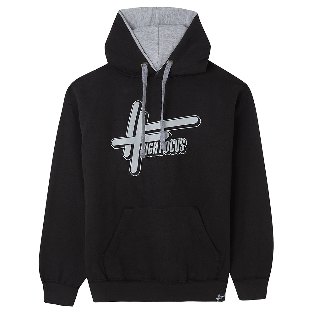 High Focus - Logo Hoodie // Black / Grey
