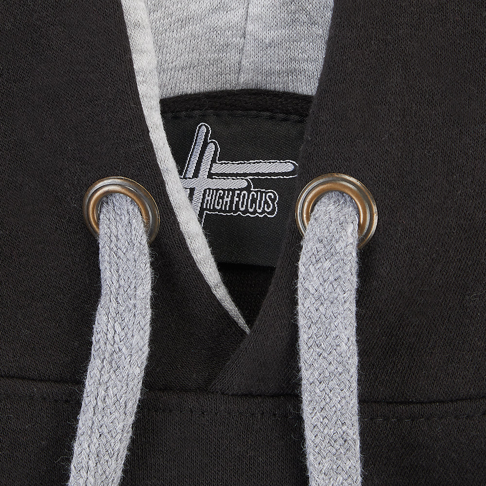 High Focus - Logo Hoodie // Black / Grey