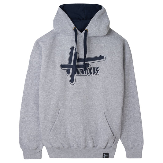 High Focus - Logo Hoodie // Grey / Navy