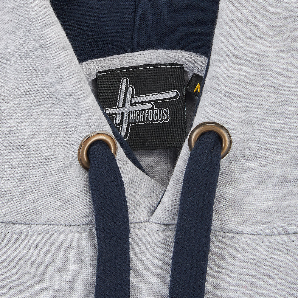 High Focus - Logo Hoodie // Grey / Navy